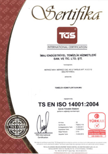 TS EN ISO 14001 sertifikası